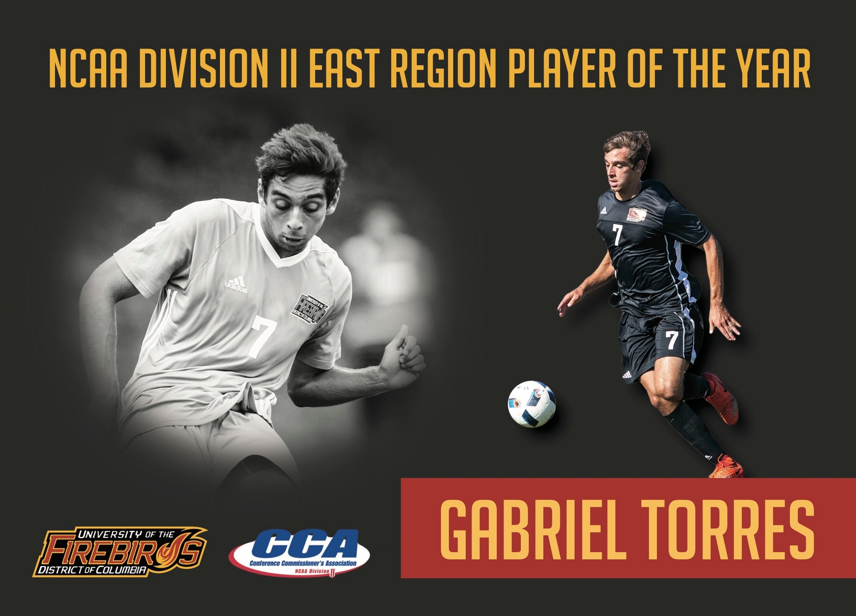 Gabriel Torres Named 2017 NCAA Division II Conference Commissioner’s Association East Region Player of the Year