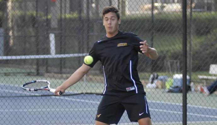 First Team All-ECC selection Simon Andersson teamed up with Alexis Baguelin for a No. 1 doubles win.