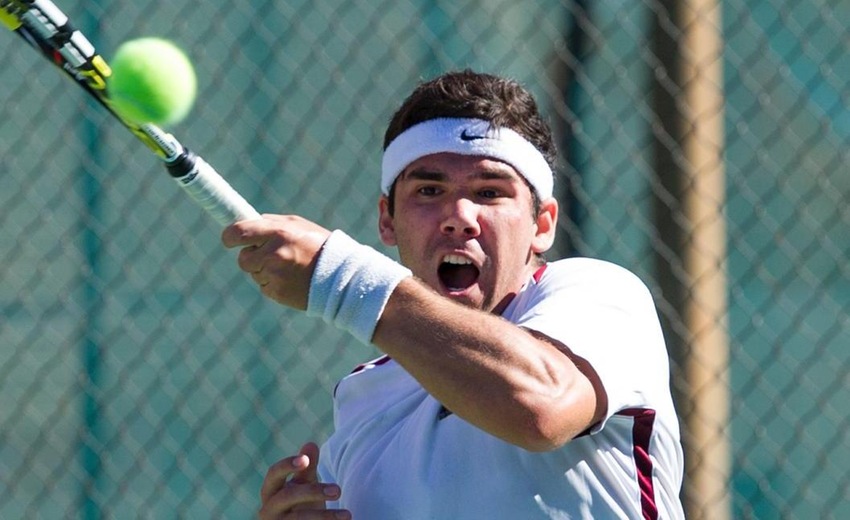 Diego Pinto teamed with Rok Bozic for a No. 1 doubles win.