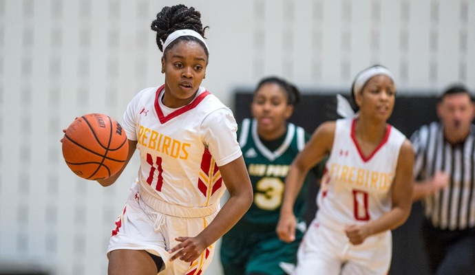 Sophomore guard Maya Thomas led the Firebirds in scoring with a career best 20 points and five rebounds