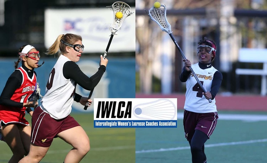 Danielle Falco (left) and Dagmawit Betru (right) each earned IWLCA Honor Roll and helped the team secure its 4th consecutive IWLCA Honor Squad award.