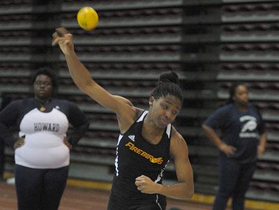 Areial Clark finished 3rd in the shot put at UMES Invitational