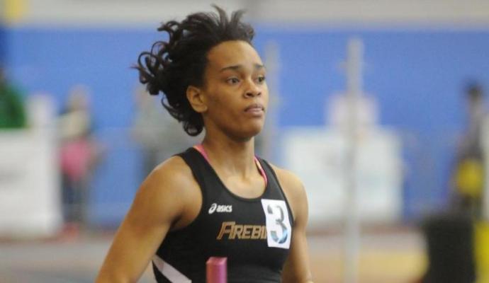 Freshman Simone Grant ran a courageous anchor leg for the Firebirds' 4x400M relay team.