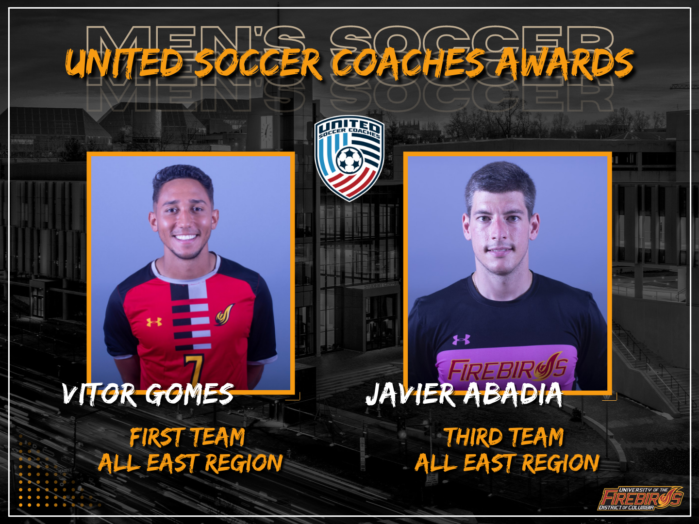 Vitor Gomes and Javier Abadia Torres named to the United Soccer Coaches NCAA Division II All-east Region Teams